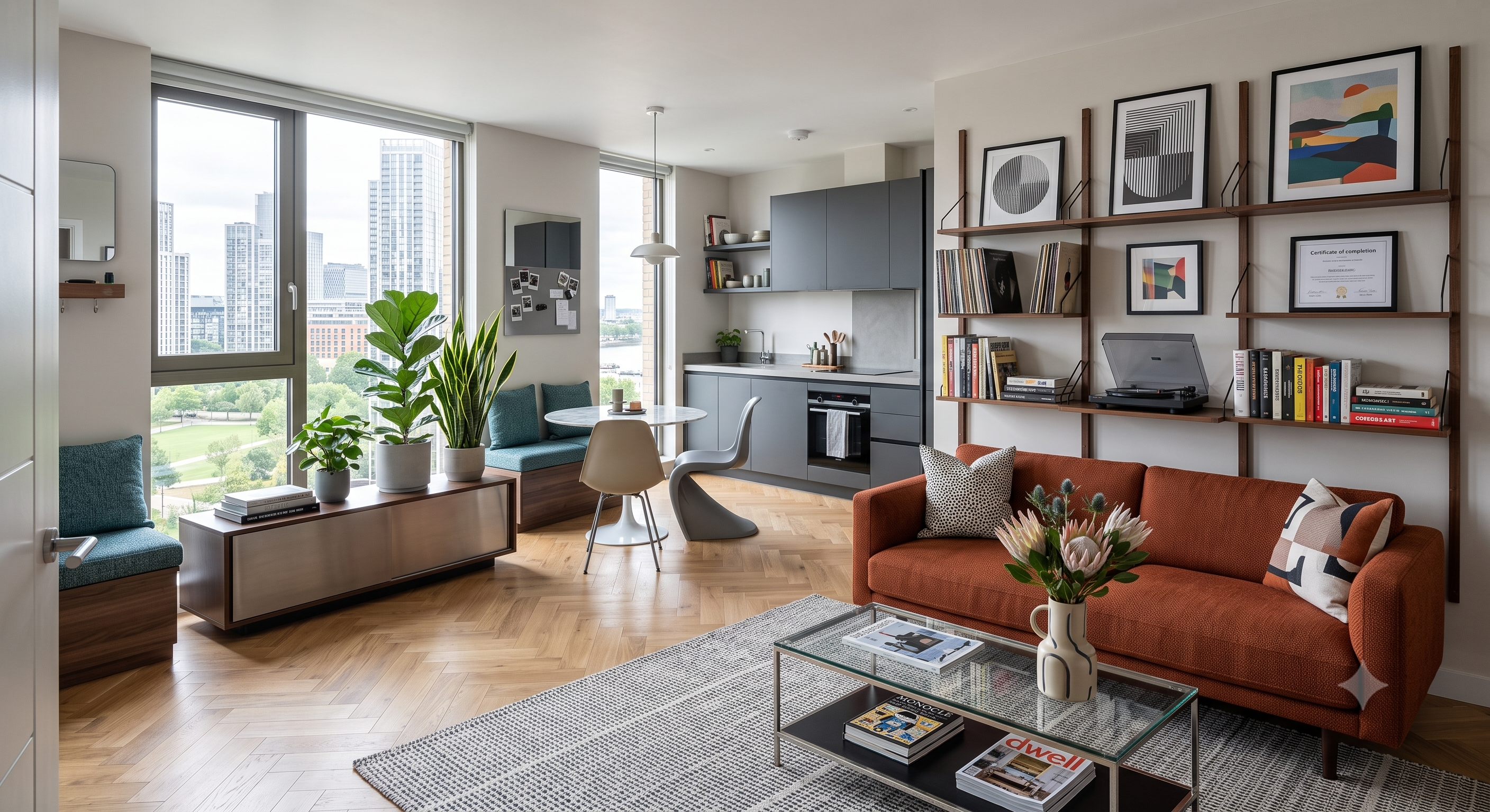 A modern 1-bedroom flat
